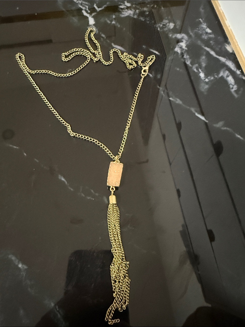 Fashion Jewelry Gold Tassel Pendant Necklace